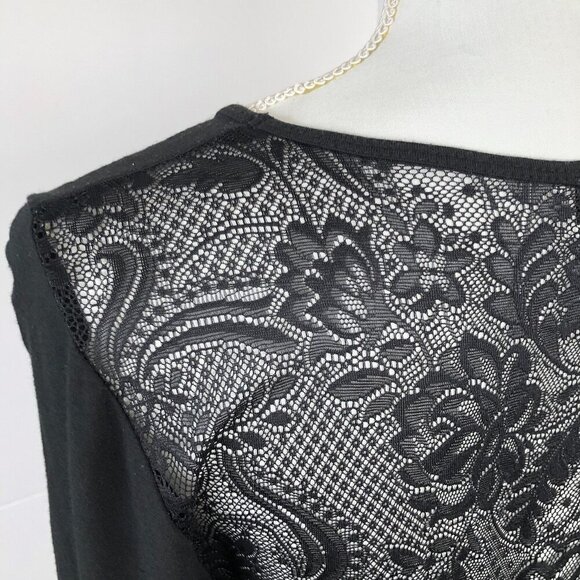 ARITZIA's BABATON Lace Back BodyCon Midi Black, Modal Jersey Long Sleeve US L - Picture 14 of 16
